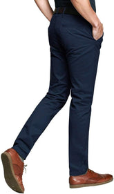 Mens Tapered Flat Front Casual Dress Pants, Chinos Pants Men